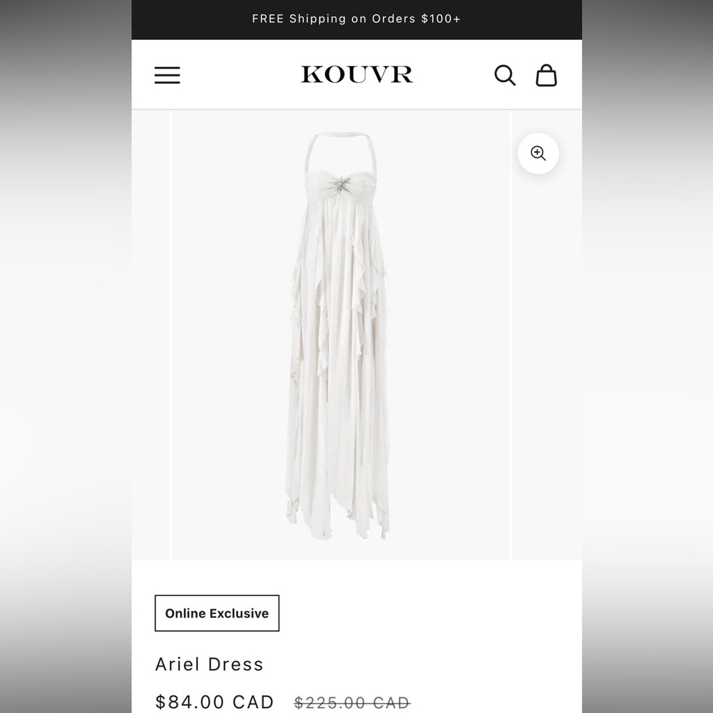 Kouvr Ariel White Halter Maxi Dress